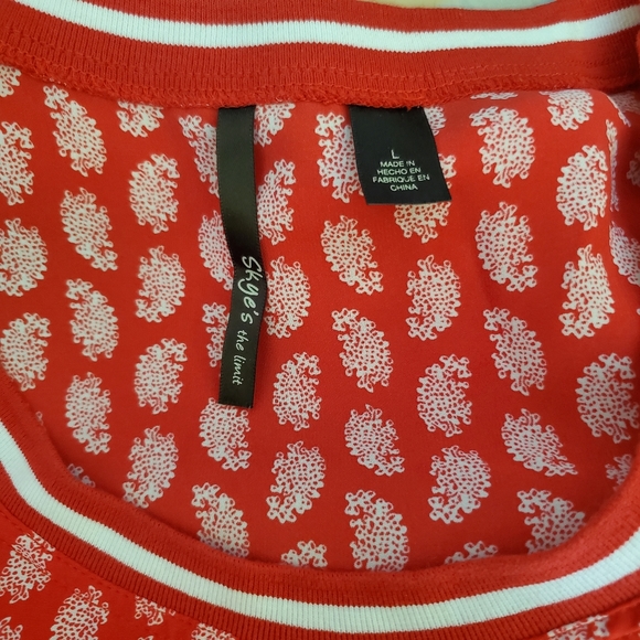 Red Tunic Style Tank with Angled Hem - Picture 6 of 9